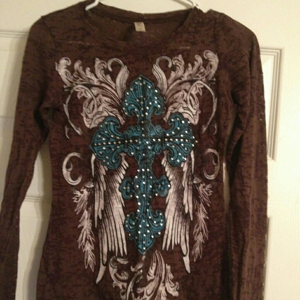 Long sleeve burn out shirt